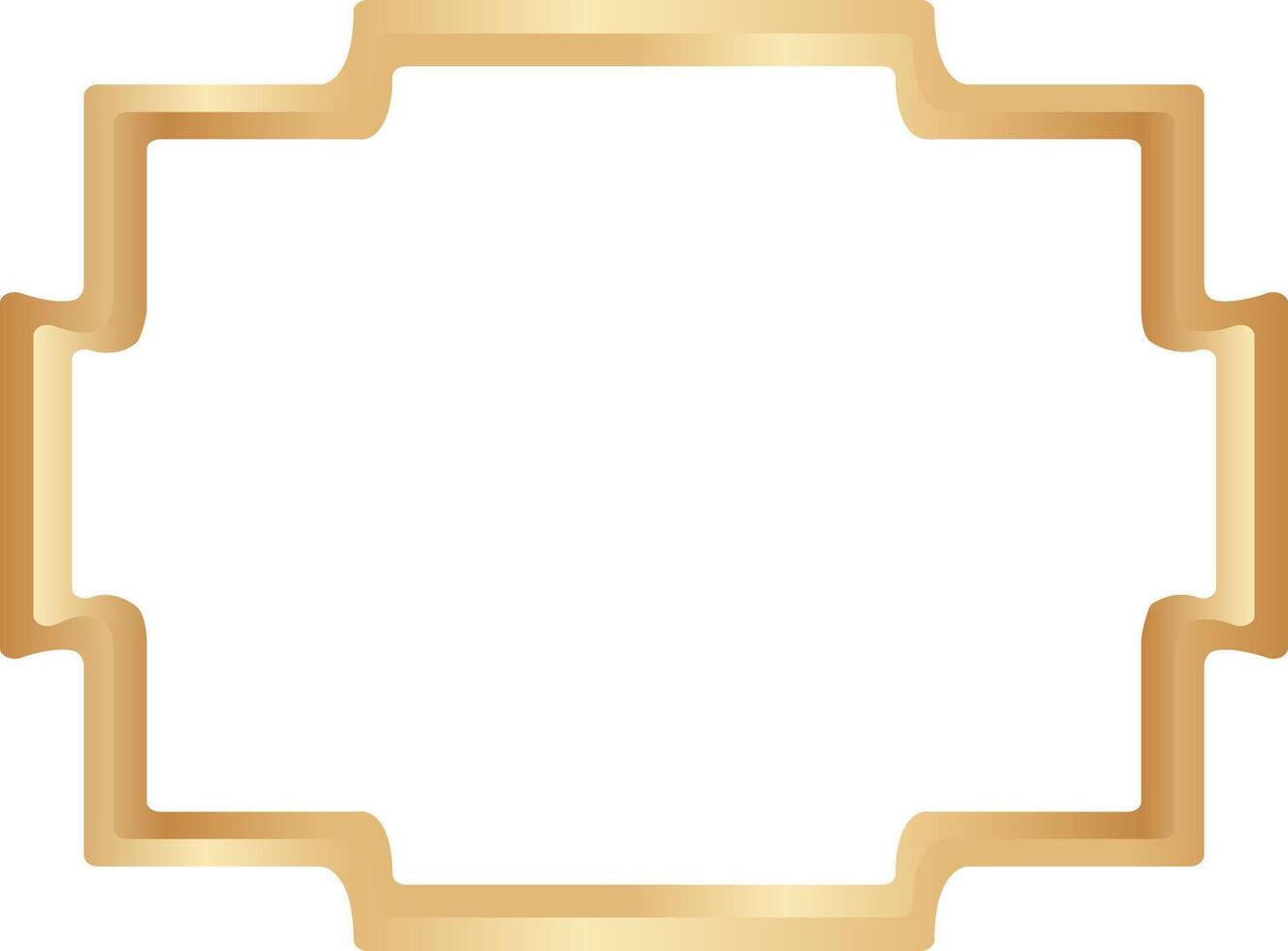 Elegant Illustration of Golden Islamic Border. Gold Luxury Ornament. vector