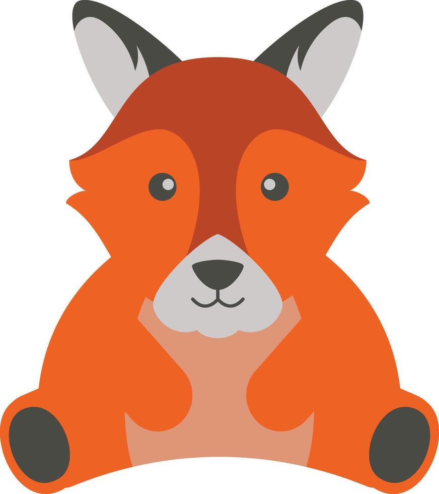 Cute Wildlife Isolated on White Background. Illustration in Flat Style. vector