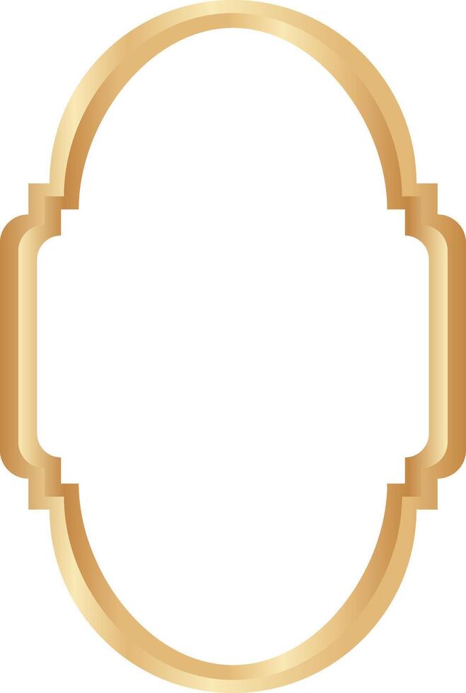 Elegant Illustration of Golden Islamic Border. Gold Luxury Ornament. vector
