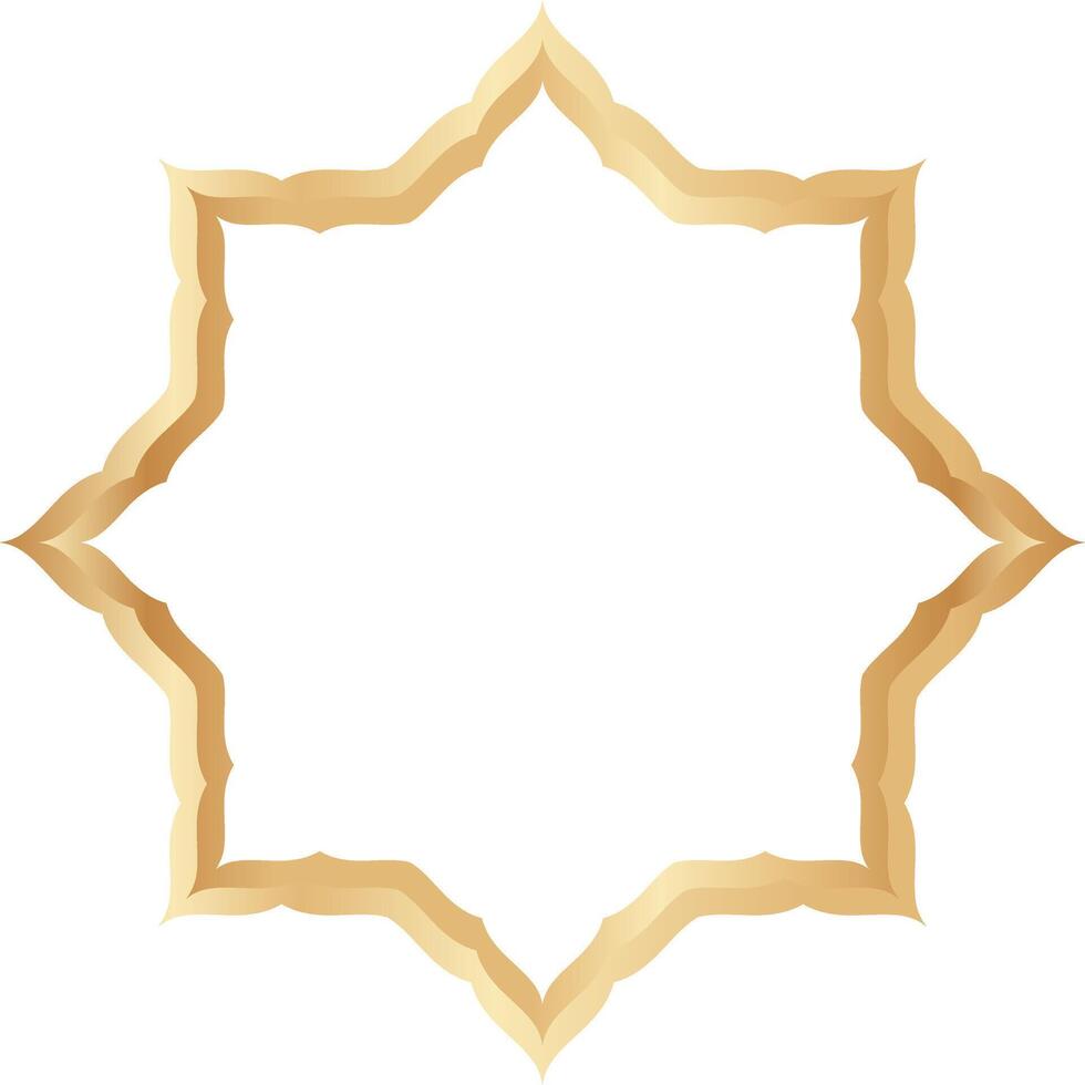 Elegant Illustration of Golden Islamic Border. Gold Luxury Ornament. vector