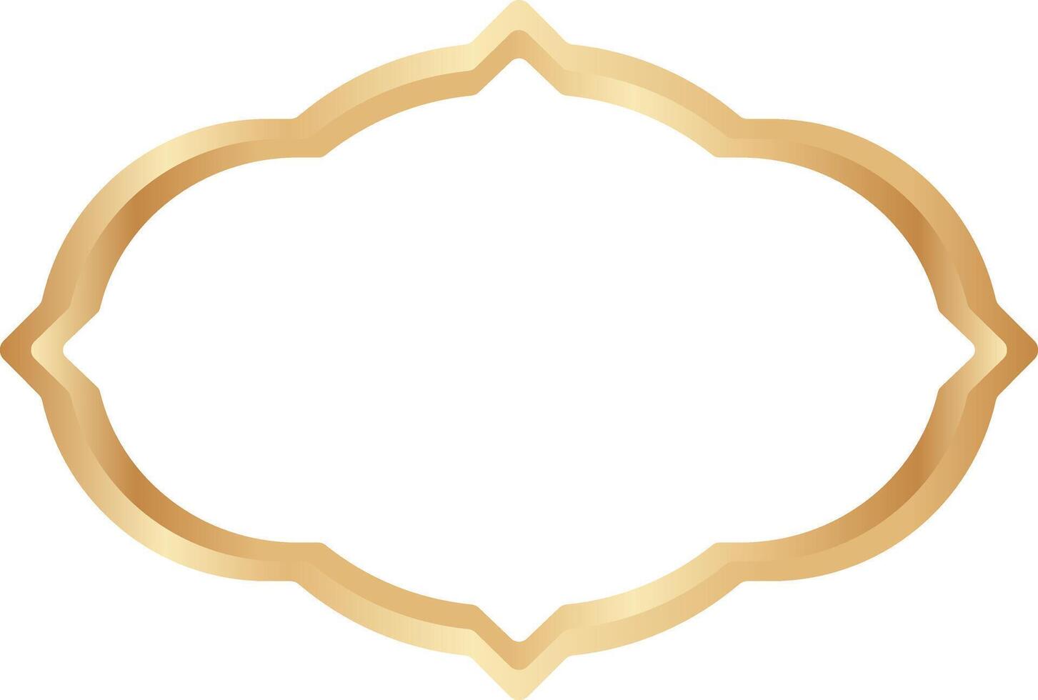 Elegant Illustration of Golden Islamic Border. Gold Luxury Ornament. vector