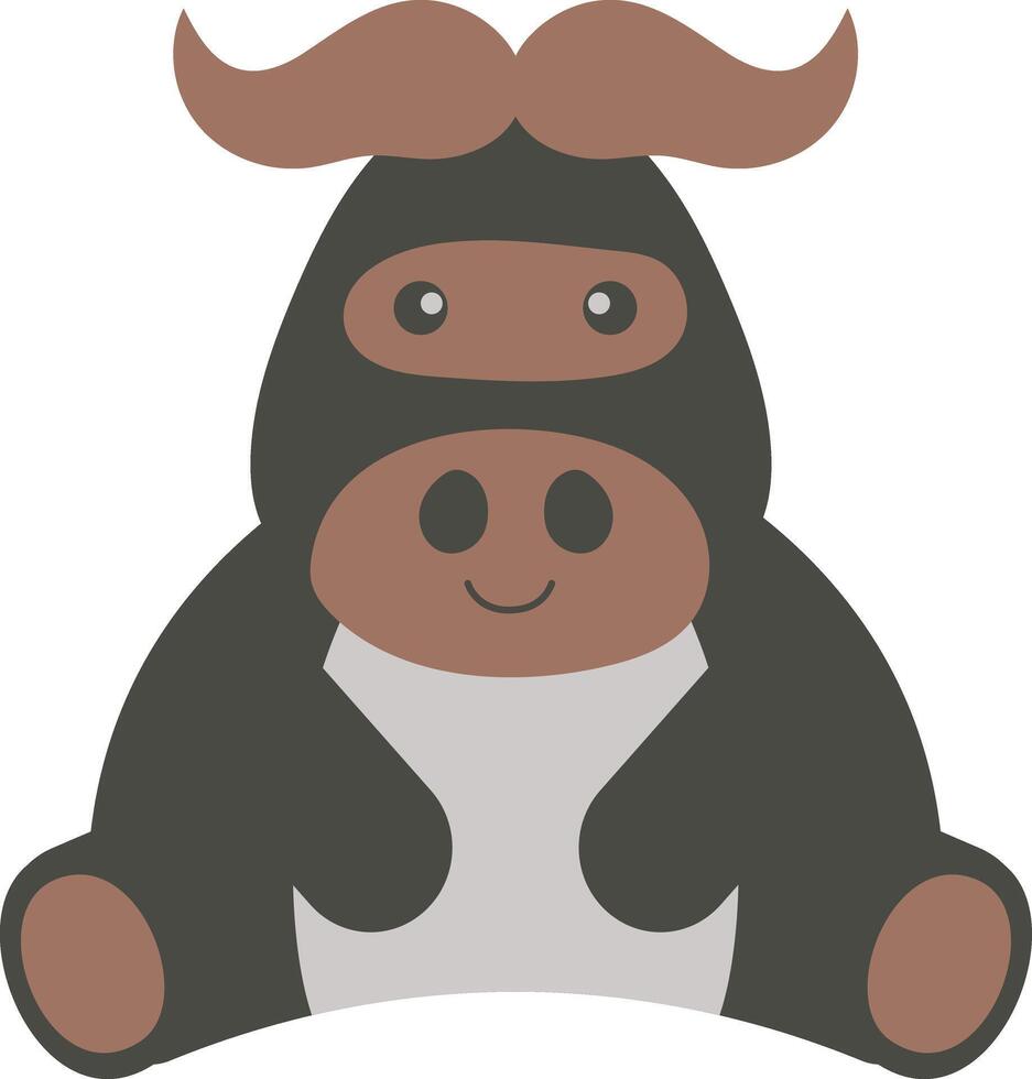 Cute Wildlife Isolated on White Background. Illustration in Flat Style. vector