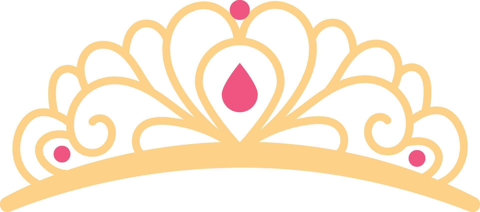 Illustration of Golden Crown. Icon in Flat Style. vector