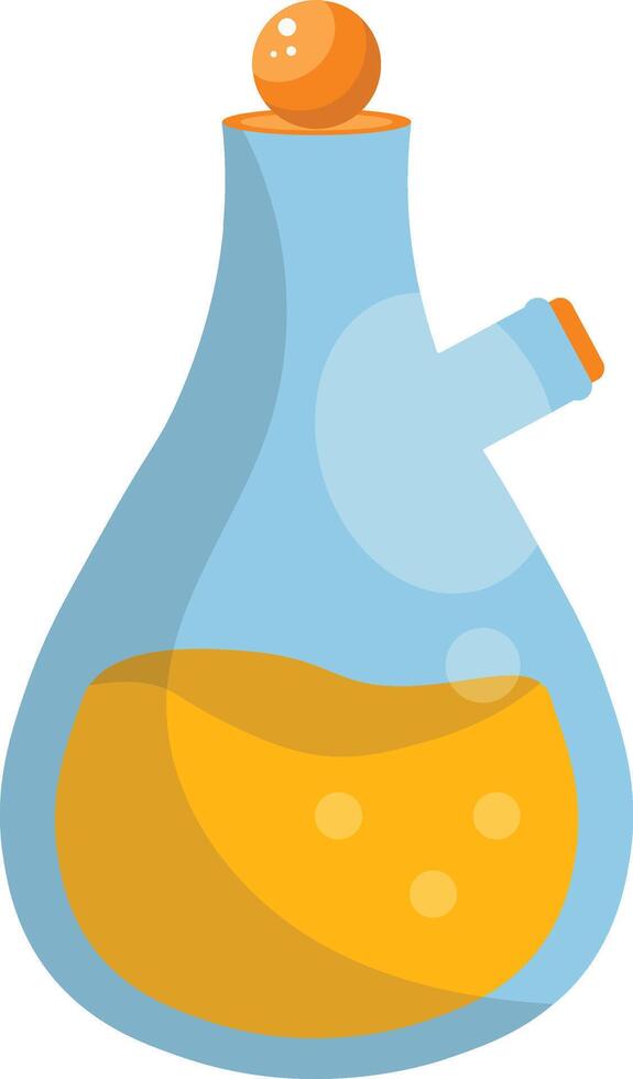 Magic Potion Bottle with Elixir. Cartoon Illustration. vector