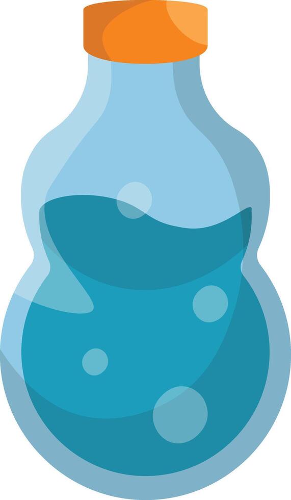 Magic Potion Bottle with Elixir. Cartoon Illustration. vector