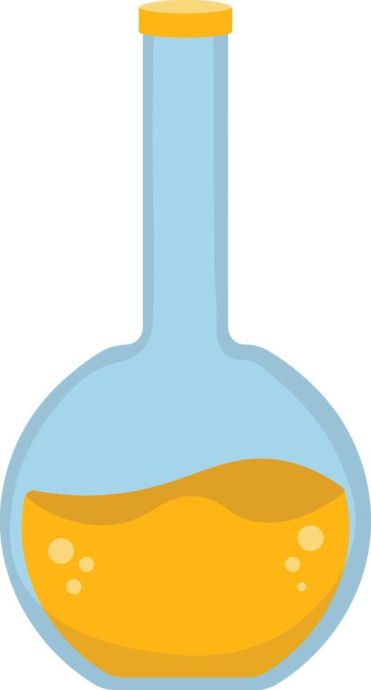 Magic Potion Bottle with Elixir. Cartoon Illustration. vector