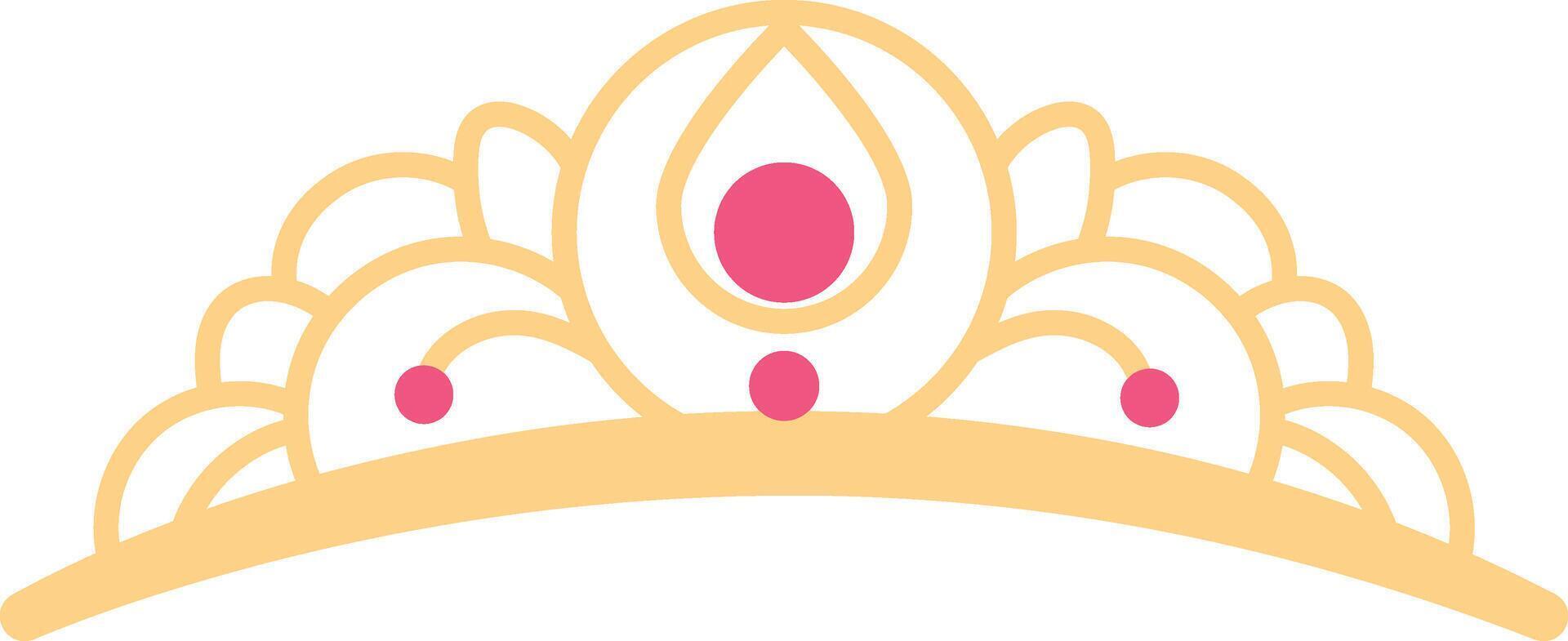 Illustration of Golden Crown. Icon in Flat Style. vector