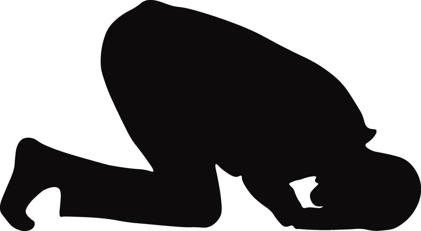 Muslim Pray Silhouette in Simple Design. Isolated on White Background. vector