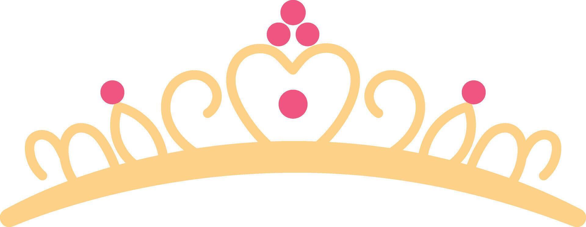 Illustration of Golden Crown. Icon in Flat Style. vector
