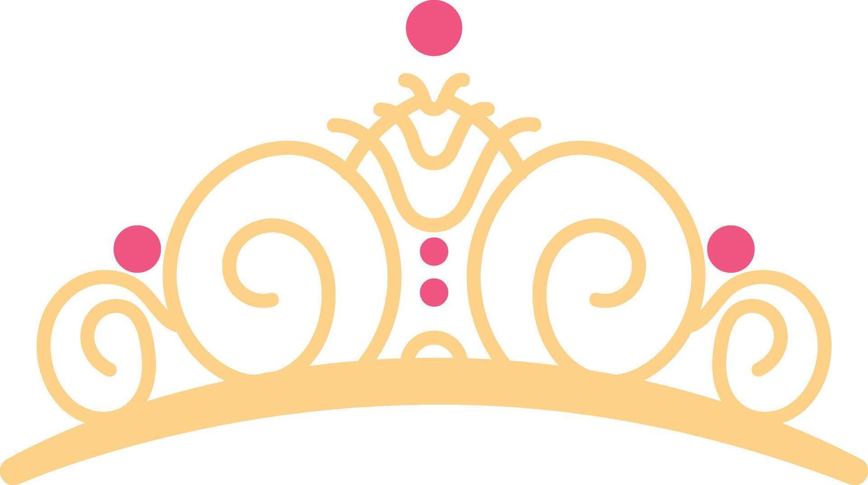 Illustration of Golden Crown. Icon in Flat Style. vector