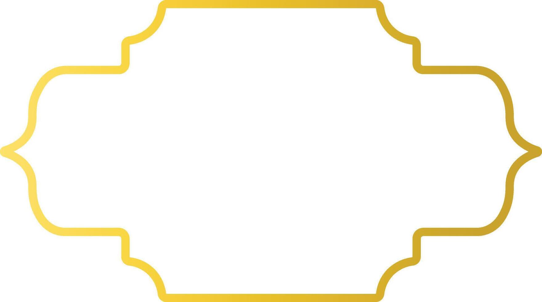 Gold Islamic Border with Oriental Design Style. Isolated on White Background vector