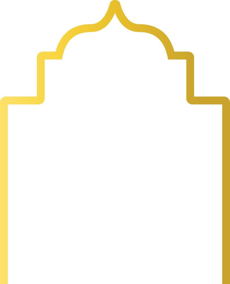 Gold Islamic Border with Oriental Design Style. Isolated on White Background vector