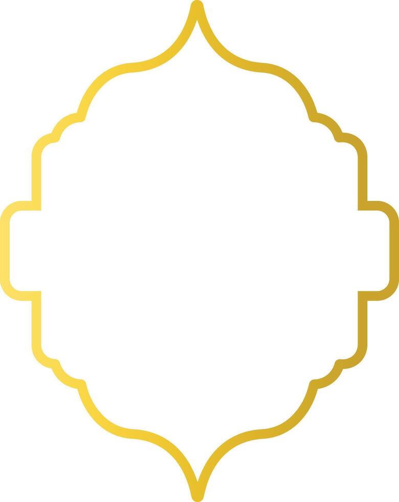 Gold Islamic Border with Oriental Design Style. Isolated on White Background vector