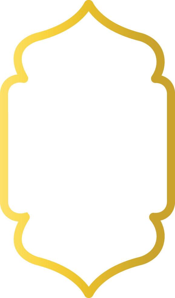 Gold Islamic Border with Oriental Design Style. Isolated on White Background vector