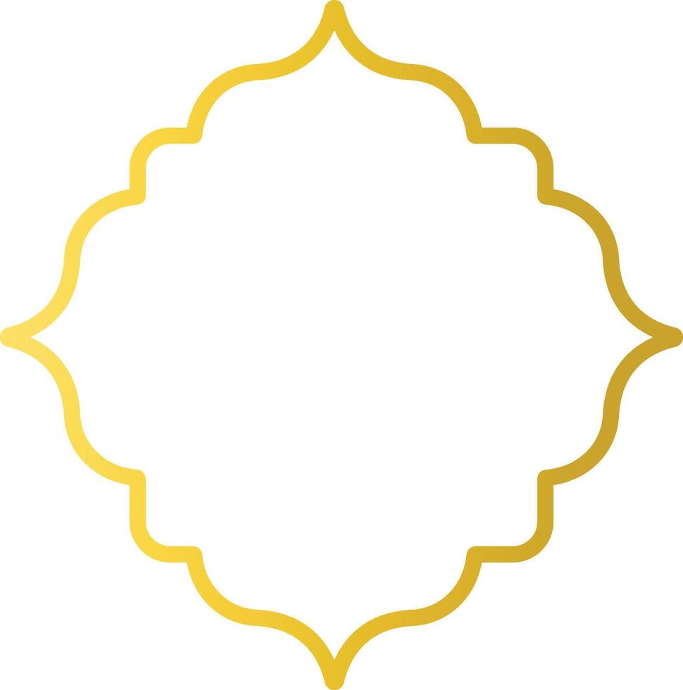 Gold Islamic Border with Oriental Design Style. Isolated on White Background vector