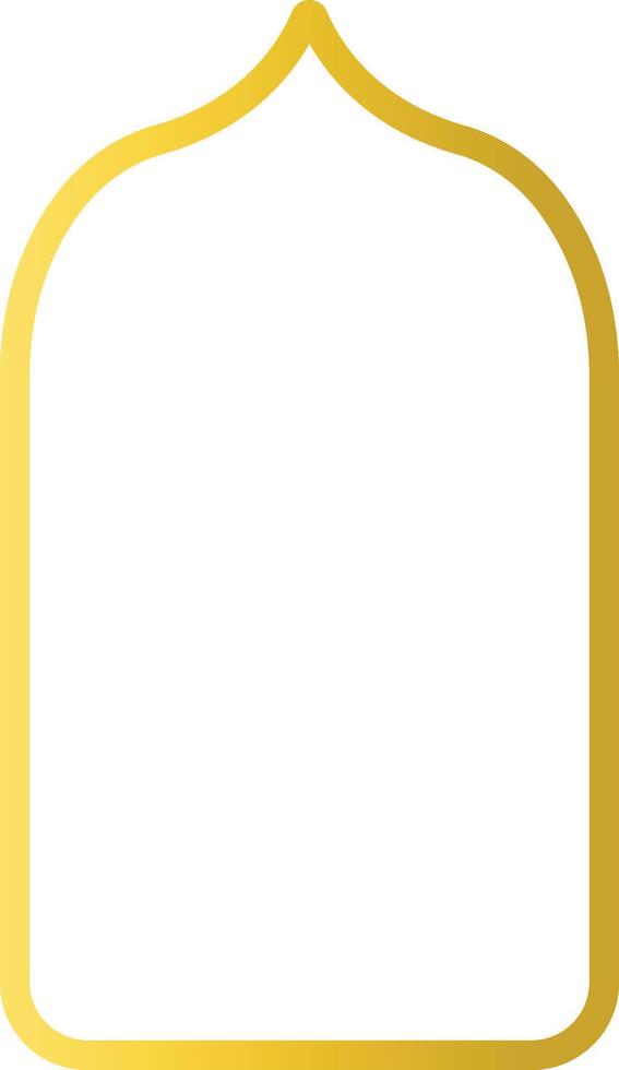 Gold Islamic Border with Oriental Design Style. Isolated on White Background vector