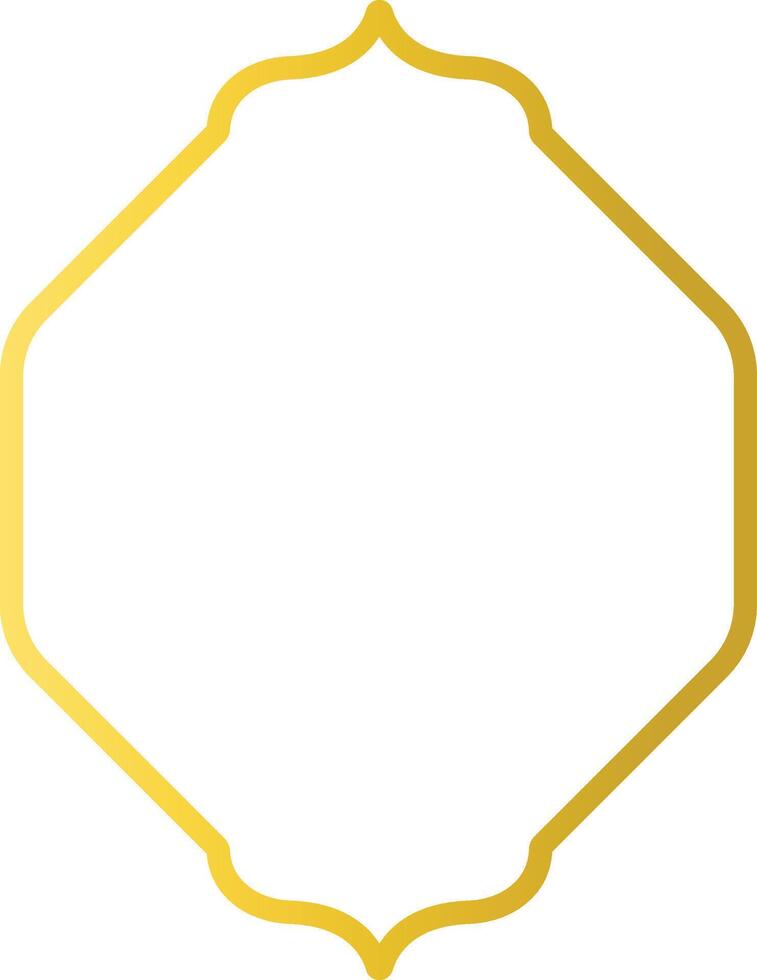 Gold Islamic Border with Oriental Design Style. Isolated on White Background vector