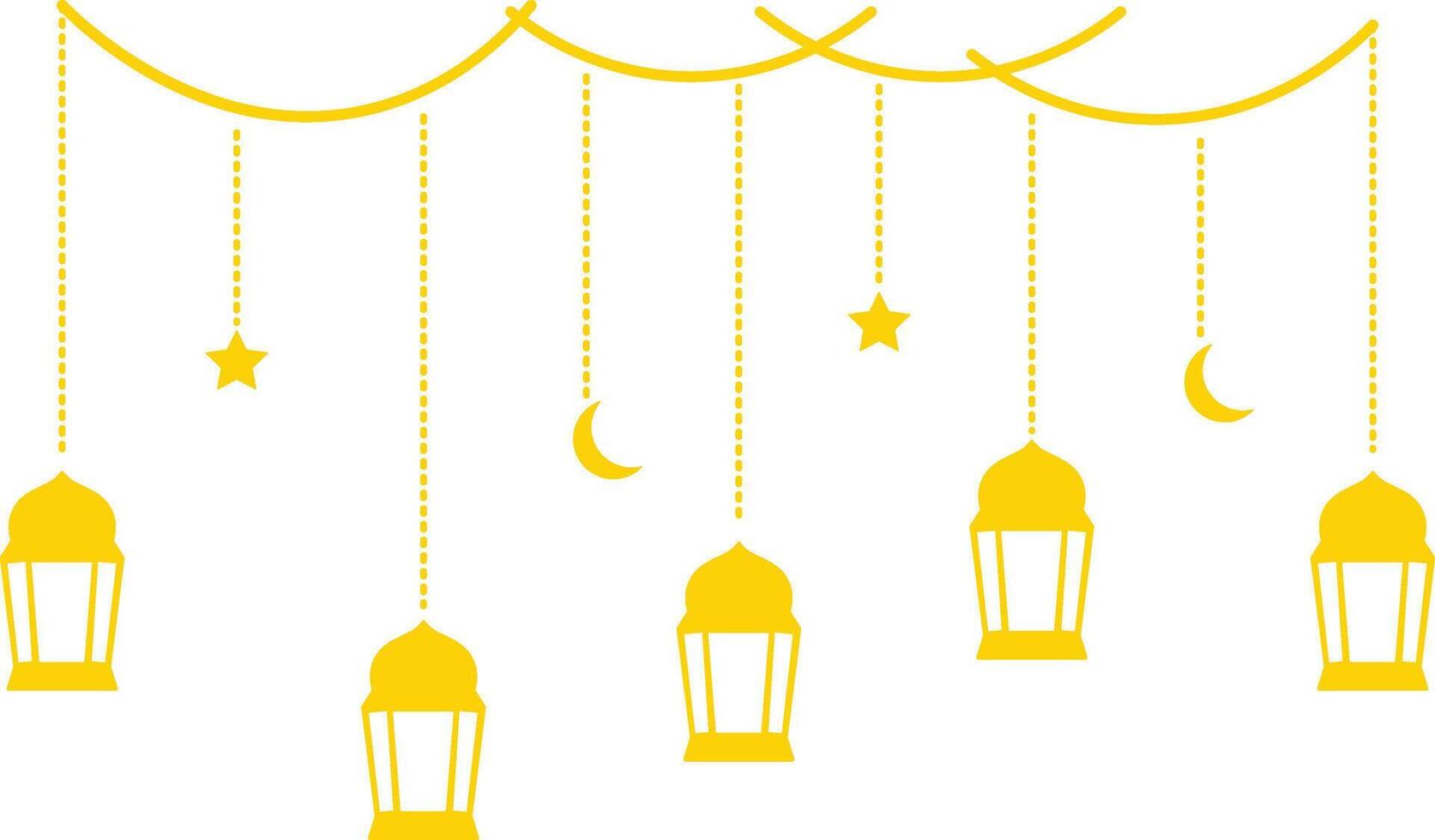 Ramadan Kareem Mubarak Arabian Lantern Decoration. Isolated on White Background. Illustration Design vector