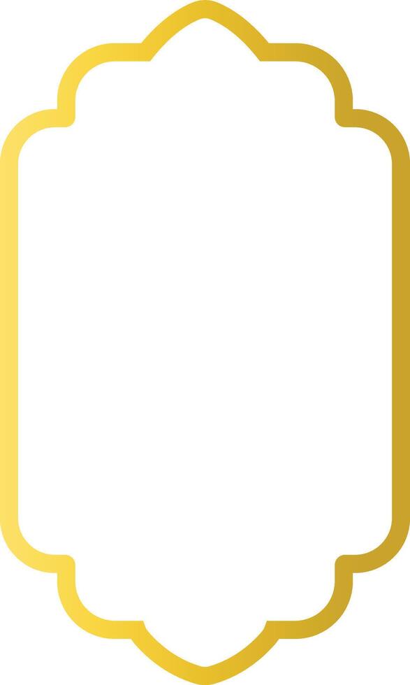 Gold Islamic Border with Oriental Design Style. Isolated on White Background vector