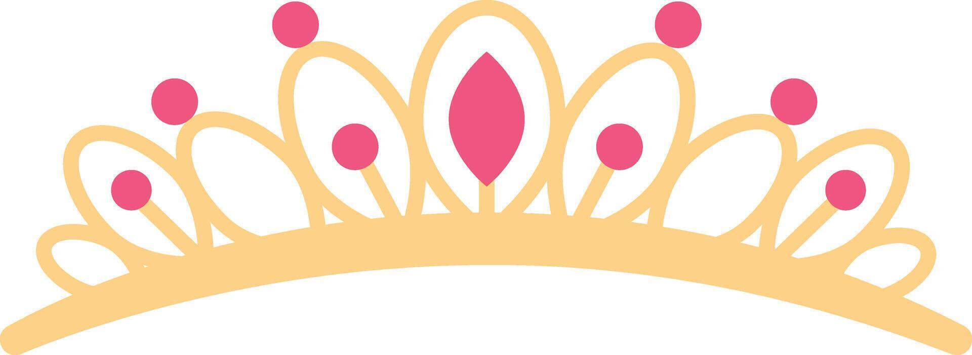 Illustration of Golden Crown. Icon in Flat Style. vector