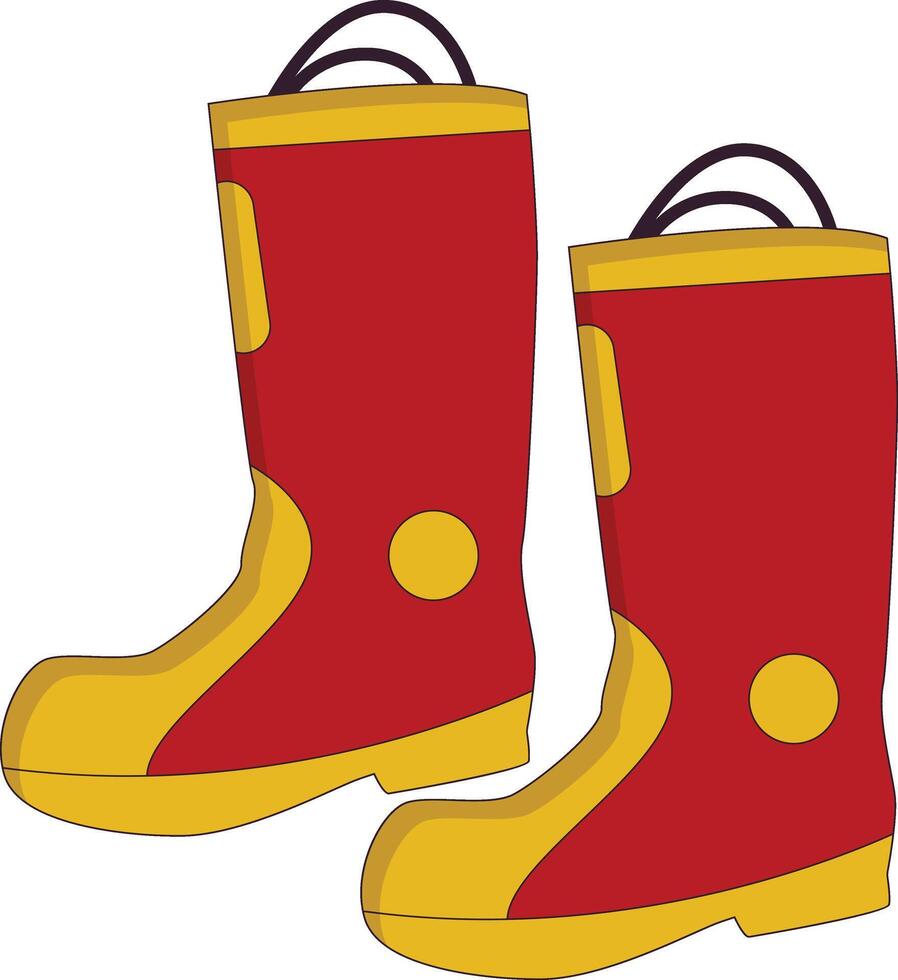 Firefighter Safety Equipment. Illustration in Flat Cartoon Style. vector