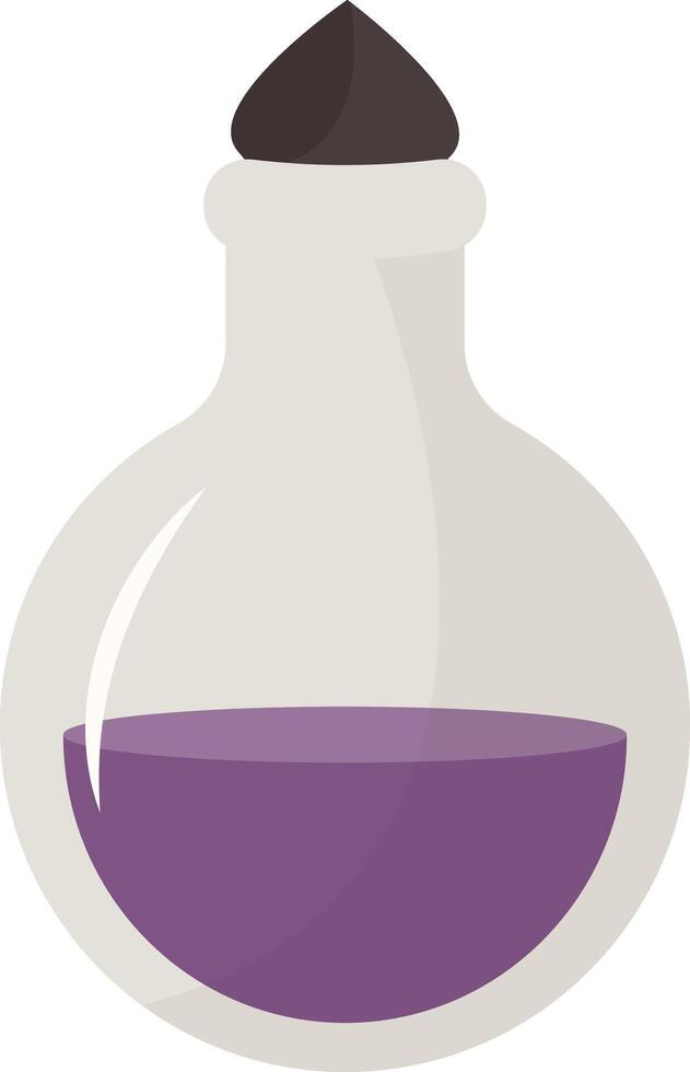 Magic Potion Bottle Illustration in Flat Design. Isolated on White Background vector