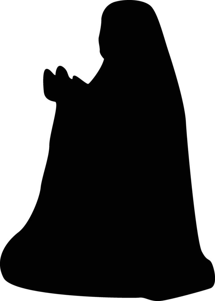 Silhouette of Muslim Pray. Isolated on White Background. vector