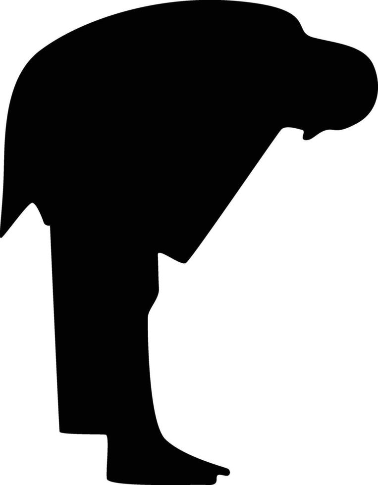 Silhouette of Muslim Pray. Isolated on White Background. vector