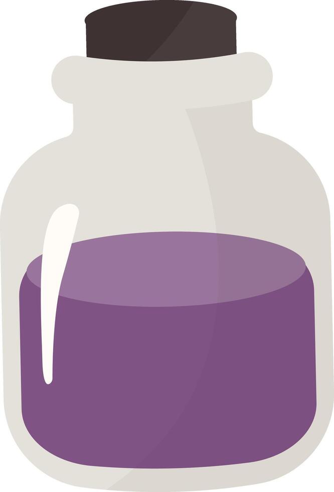 Magic Potion Bottle Illustration in Flat Design. Isolated on White Background vector
