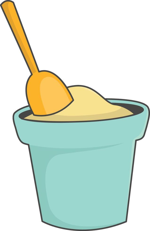 Summer Beach Element with Flat Cartoon Design. Isolated on White Background vector