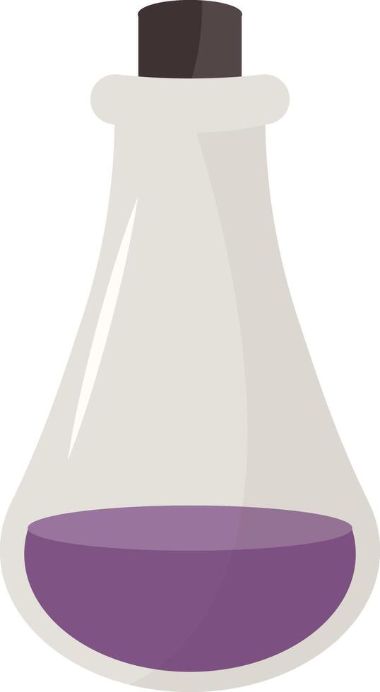 Magic Potion Bottle Illustration in Flat Design. Isolated on White Background vector