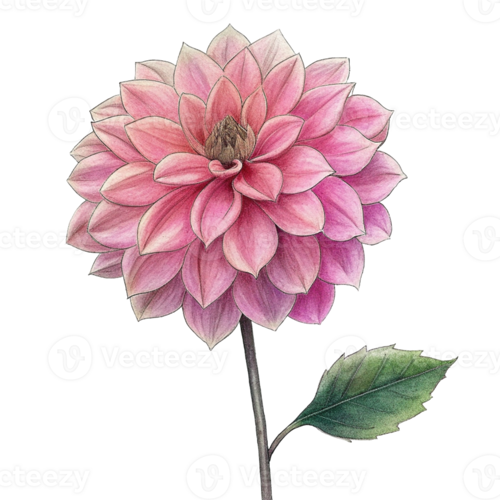aigenerated pink dahlia flower png