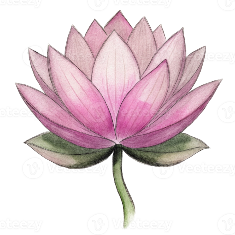 aigenerated a pink lotus flower png