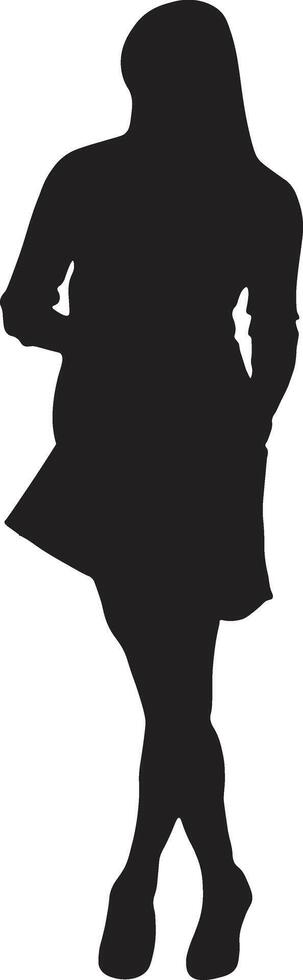 Women Shopping Silhouette with Flat Design. Isolated Illustration. vector