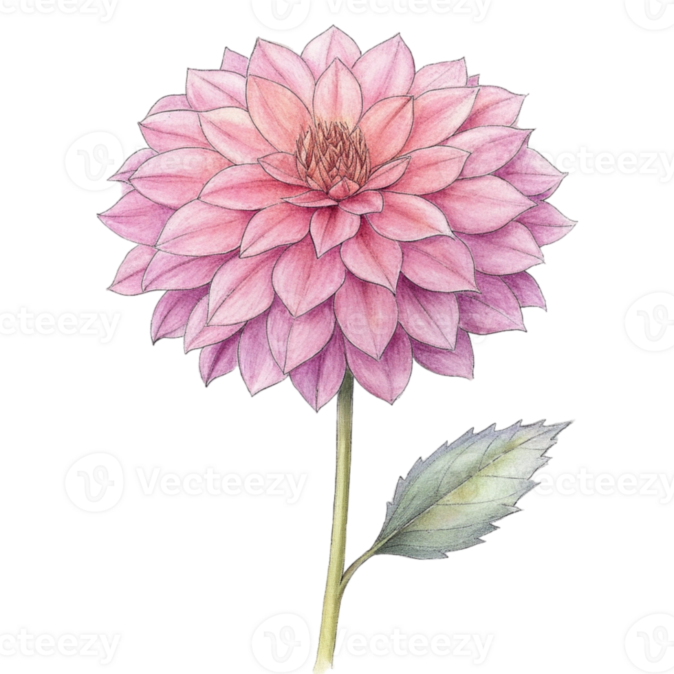 aigenerated pink dahlia flower png