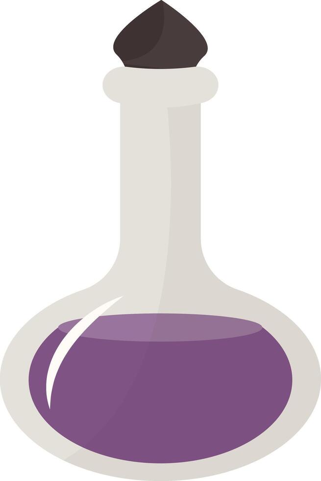 Magic Potion Bottle Illustration in Flat Design. Isolated on White Background vector