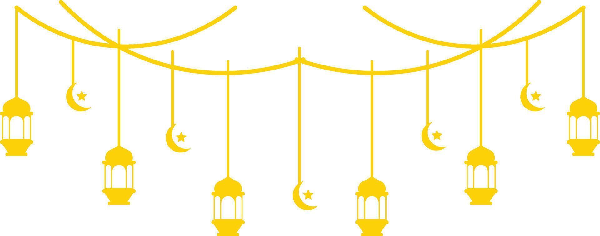 Ramadan Kareem Mubarak Arabian Lantern Decoration. Isolated on White Background. Illustration Design vector
