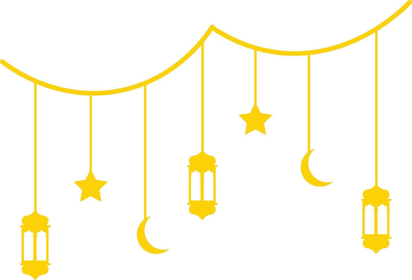 Ramadan Kareem Mubarak Arabian Lantern Decoration. Isolated on White Background. Illustration Design vector