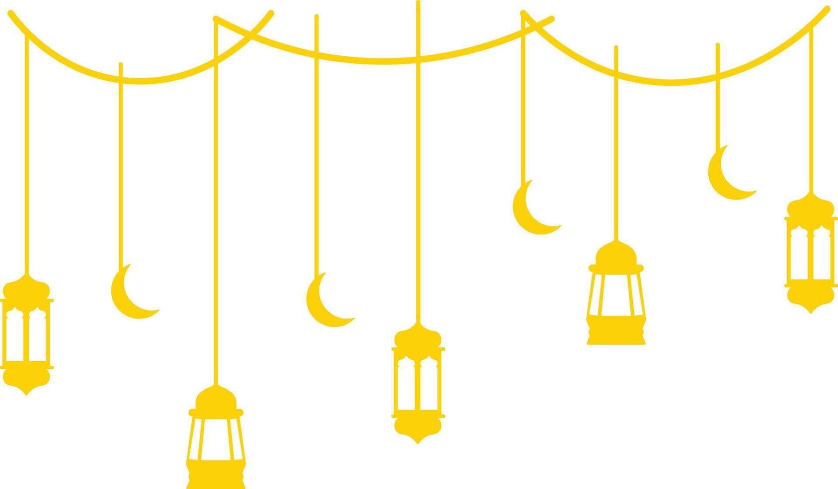 Ramadan Kareem Mubarak Arabian Lantern Decoration. Isolated on White Background. Illustration Design vector