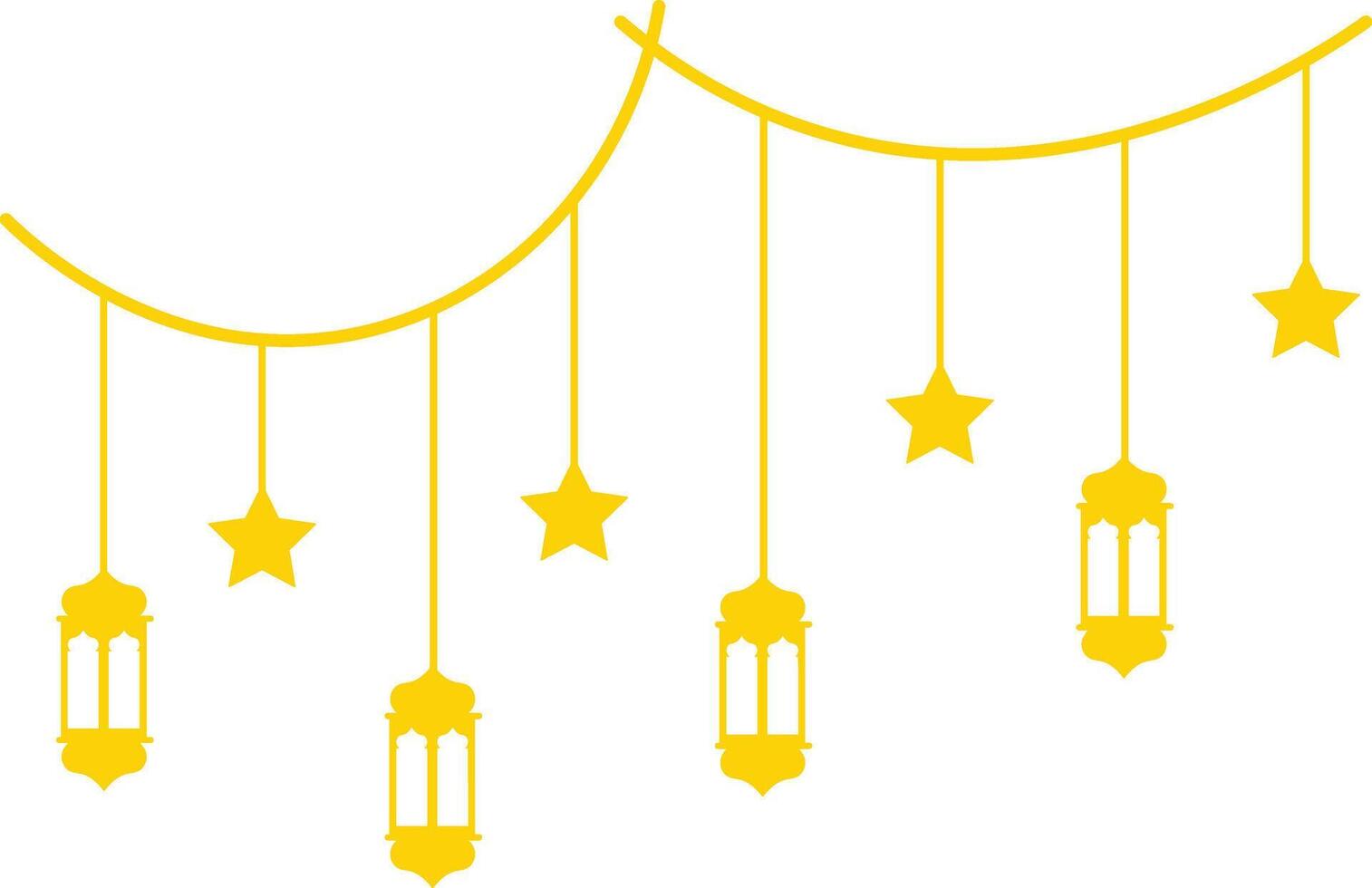 Ramadan Kareem Mubarak Arabian Lantern Decoration. Isolated on White Background. Illustration Design vector