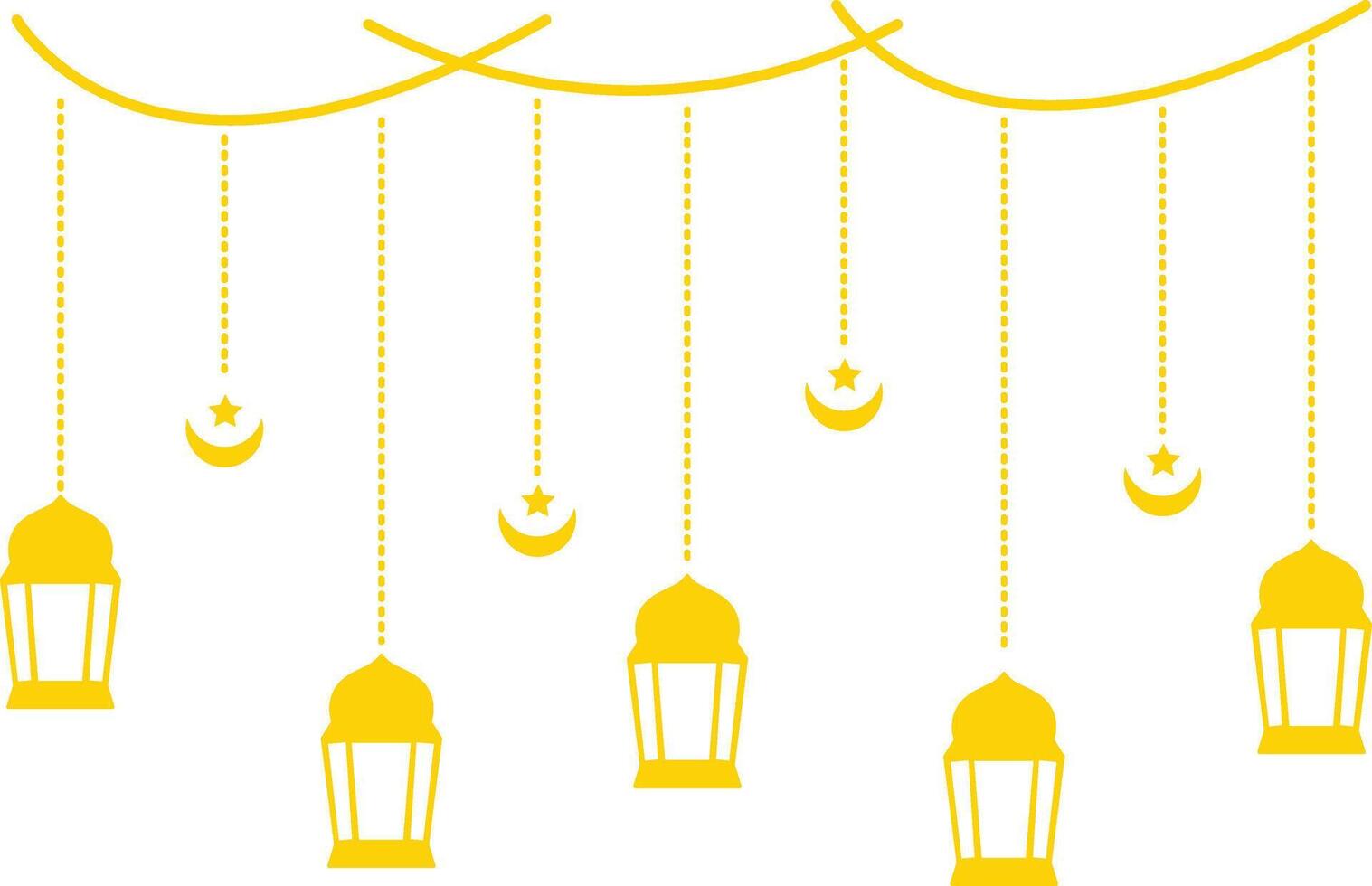 Ramadan Kareem Mubarak Arabian Lantern Decoration. Isolated on White Background. Illustration Design vector