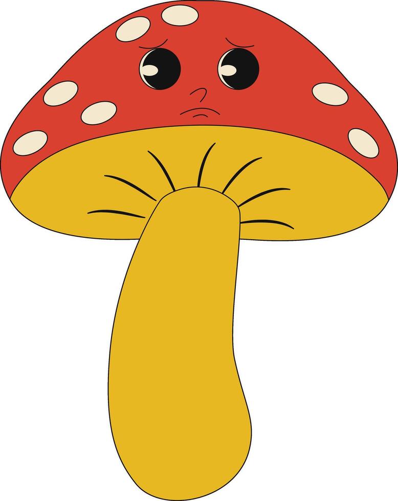 Groovy Hippie Character in Flat Cartoon Style. Isolated Illustration. vector