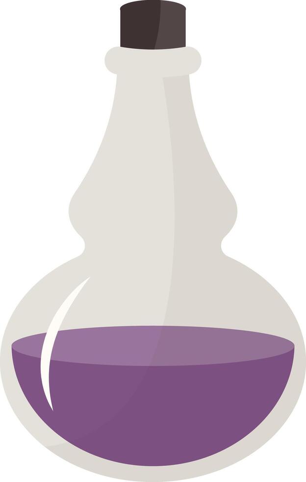 Magic Potion Bottle Illustration in Flat Design. Isolated on White Background vector