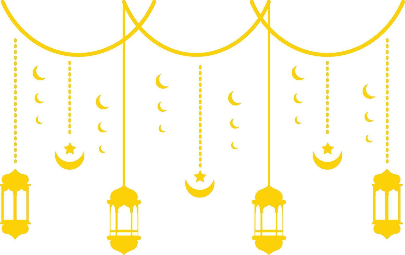 Ramadan Kareem Mubarak Arabian Lantern Decoration. Isolated on White Background. Illustration Design vector