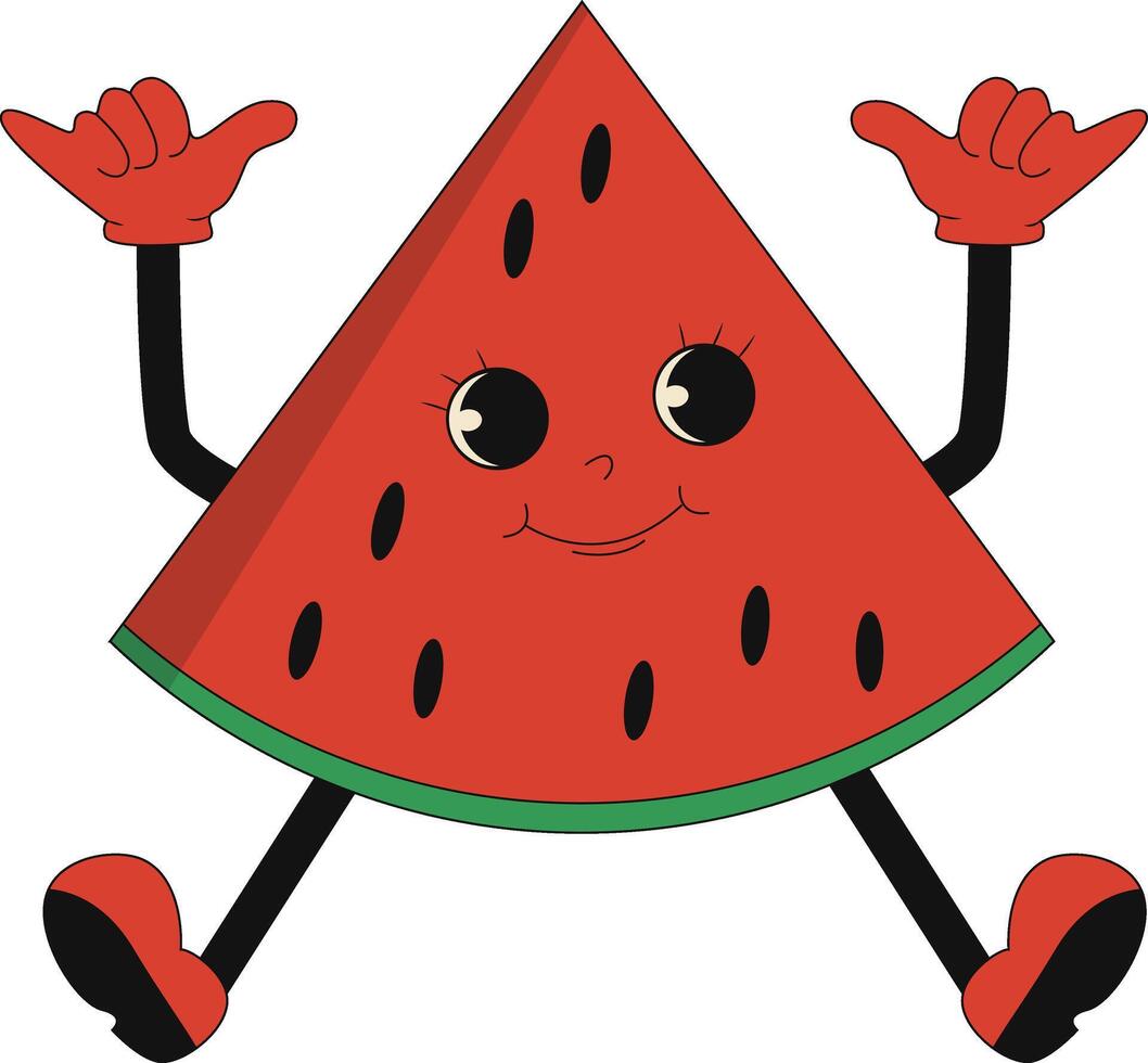 Groovy Hippie Character in Flat Cartoon Style. Isolated Illustration. vector