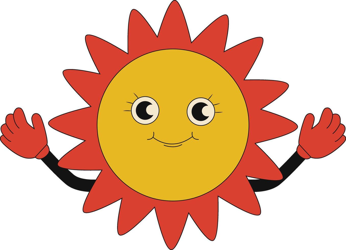 Groovy Hippie Character in Flat Cartoon Style. Isolated Illustration. vector