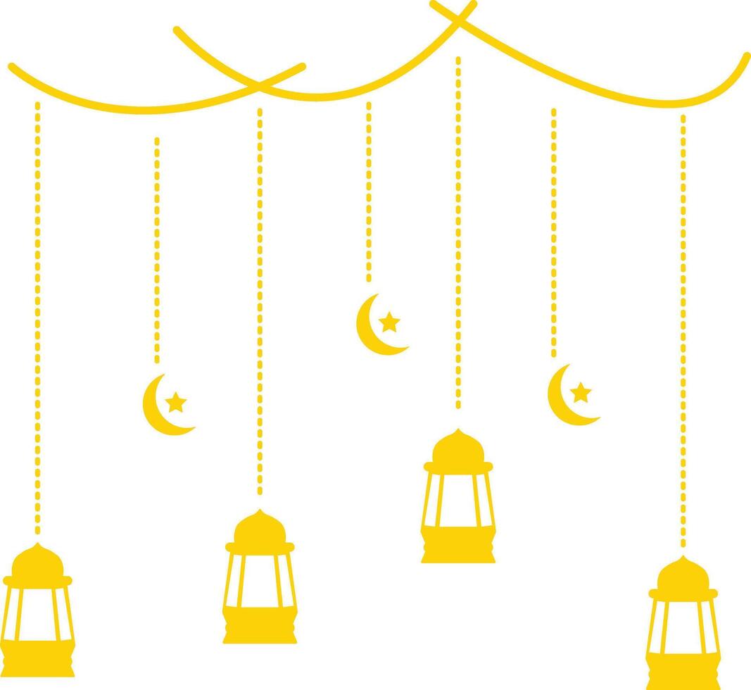 Ramadan Kareem Mubarak Arabian Lantern Decoration. Isolated on White Background. Illustration Design vector