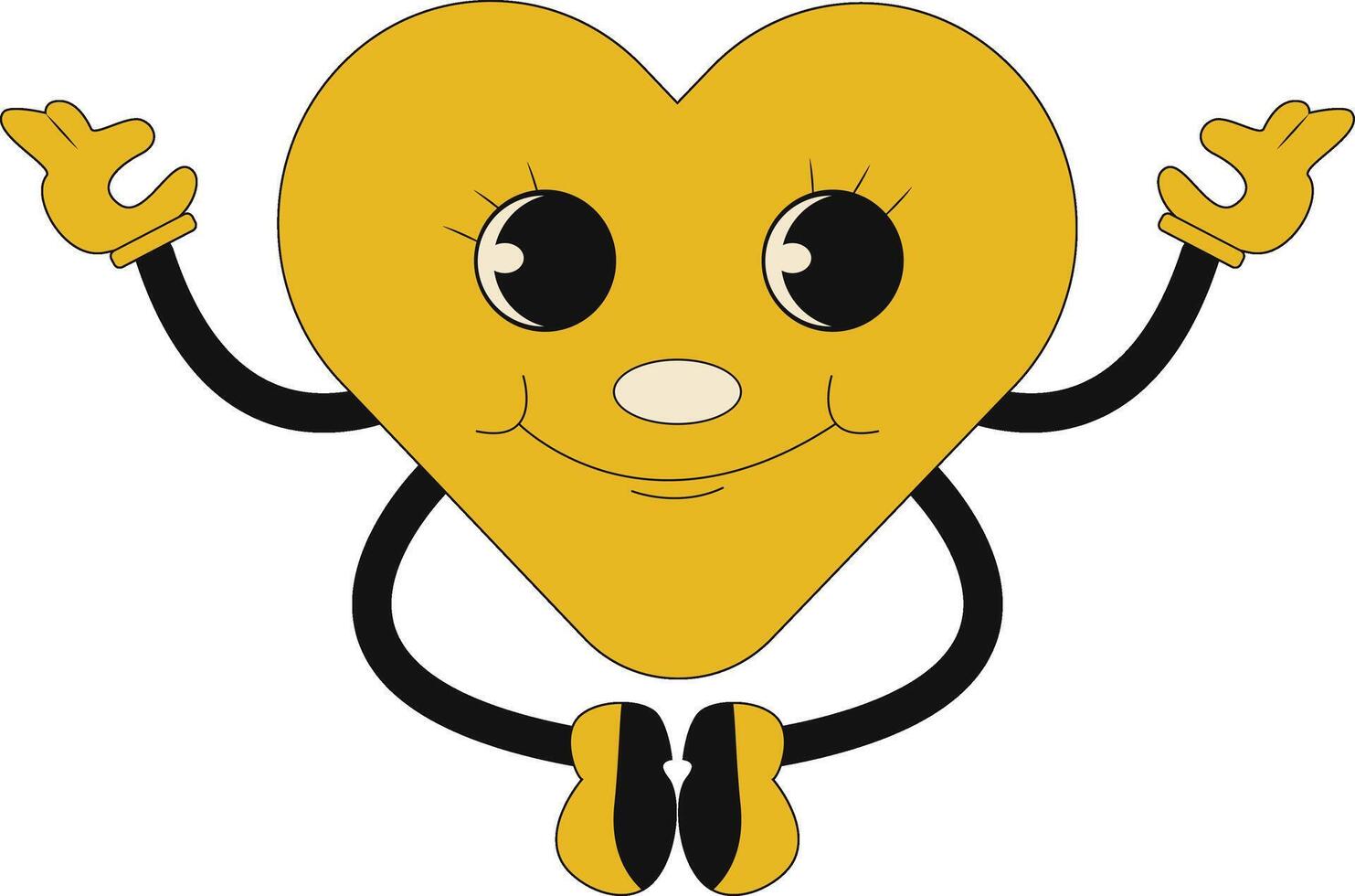 Groovy Hippie Character in Flat Cartoon Style. Isolated Illustration. vector