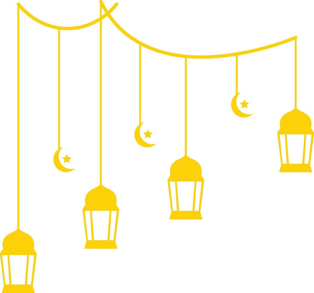 Ramadan Kareem Mubarak Arabian Lantern Decoration. Isolated on White Background. Illustration Design vector