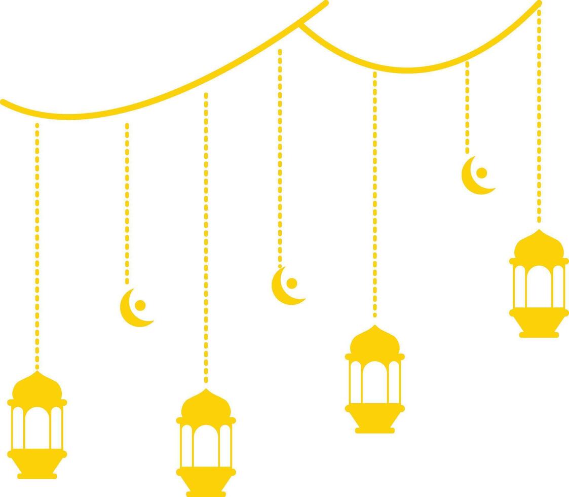 Ramadan Kareem Mubarak Arabian Lantern Decoration. Isolated on White Background. Illustration Design vector
